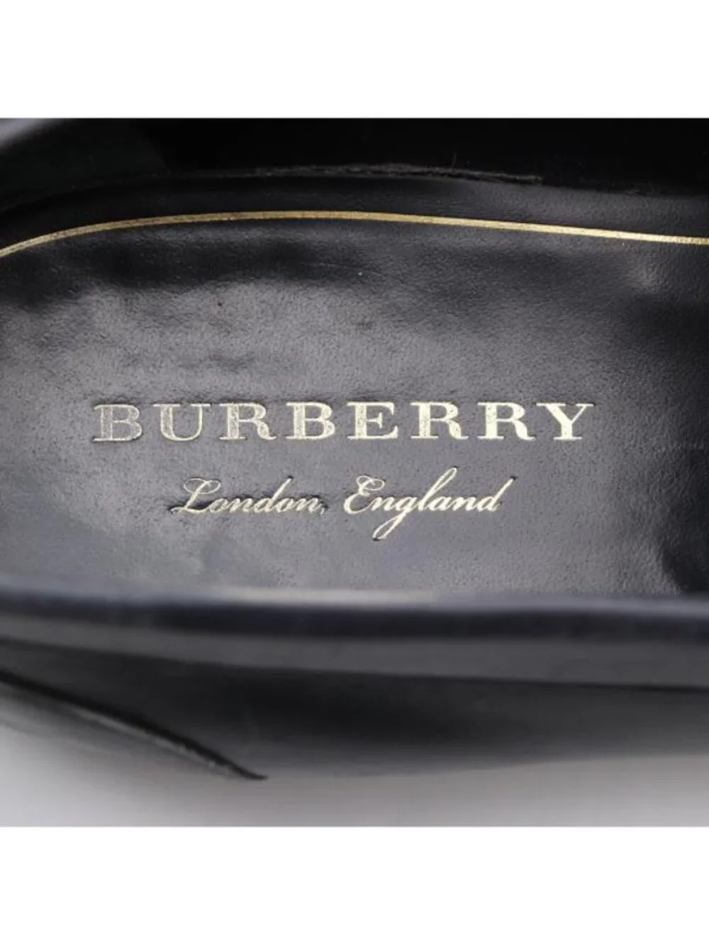 Burberry Kiltie Bedmoore Fringe Men’s EU 44 Leather Loafers Navy/ Brown Italy - Picture 10 of 14